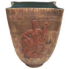 Large Gio Ponti Style Italian Figural Pottery Vase 12