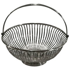 Used Sheffield Plated Wire Work Basket