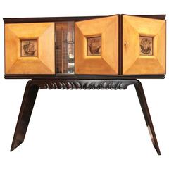 Italian 1950s Bar Cabinet Attributed to Paolo Buffa in Mahogany and Birch 10