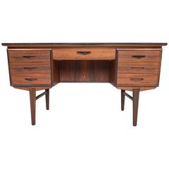 Danish Modern Rosewood Desk with Bar