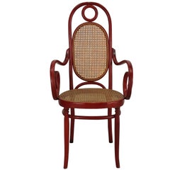  Fauteuil à haut dossier en bois cintré Modèle 17 de Michael Thonet