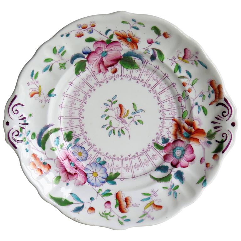 Staffordshire Serving Dish or Plate HandPainted Porcelain, English