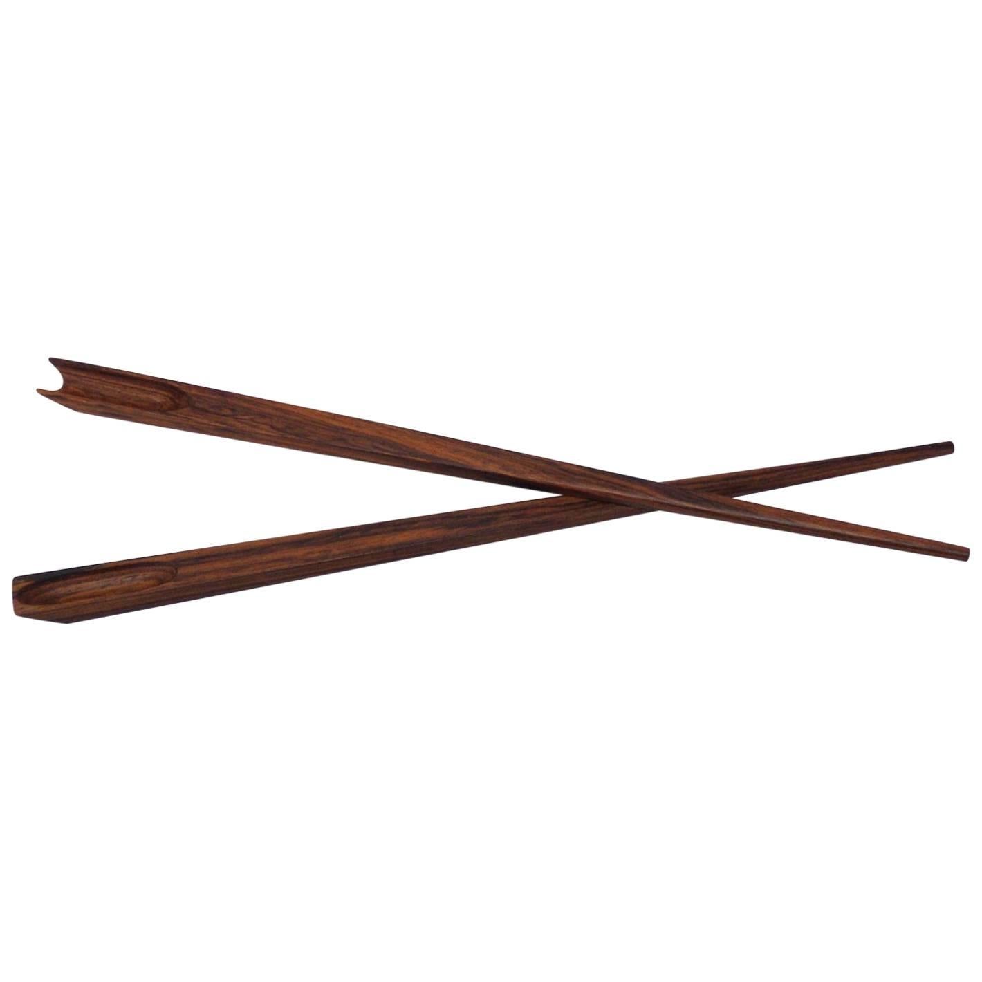 Asian Style Minimalist Rosewood Salad Servers