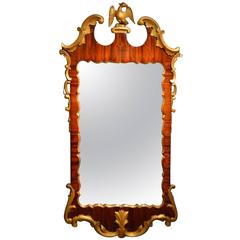 Antique Mahogany and Carved Giltwood George II Style Wall Mirror