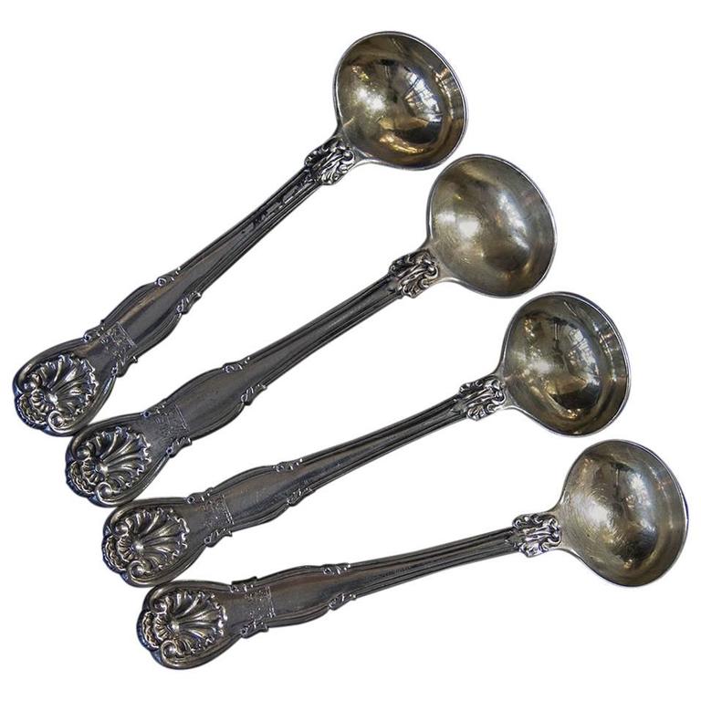 Antique Silver Kings Husk Pattern Salt Spoons at 1stDibs