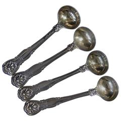 Antique Georgian Silver Kings Husk Pattern Salt Spoons