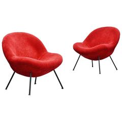 Fritz Neth Egg Chairs Pair by Sitzformbau, Kassel Germany, 1955