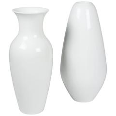 Set of Two Tall KPM White Porcelain Vasese 5