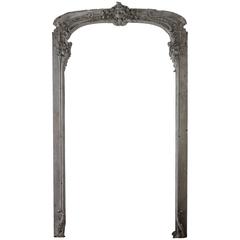 19th Century Carved and Painted French Door Frame Surround