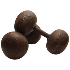 Antique Authentic Metal Dumbbells