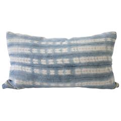 Vintage Blue Batik Lumbar Pillow