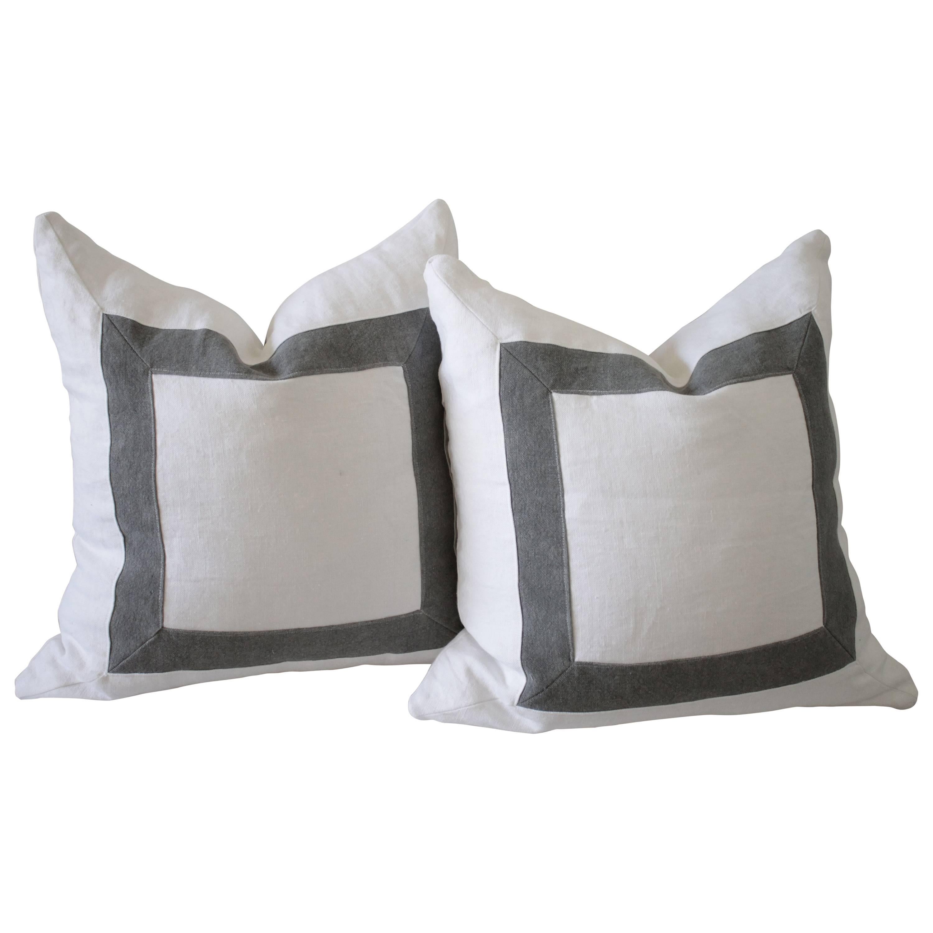 Custom-Made Stone Washed Linen Pillow Covers