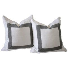 Custom-Made Stone Washed Linen Pillows with Down Inserts