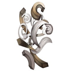 Abstract Aluminium and Lacquer Wall Sculpture, 1980s