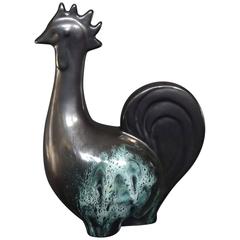 Tall Handmade and Hand Glazed Rooster Rare Finish