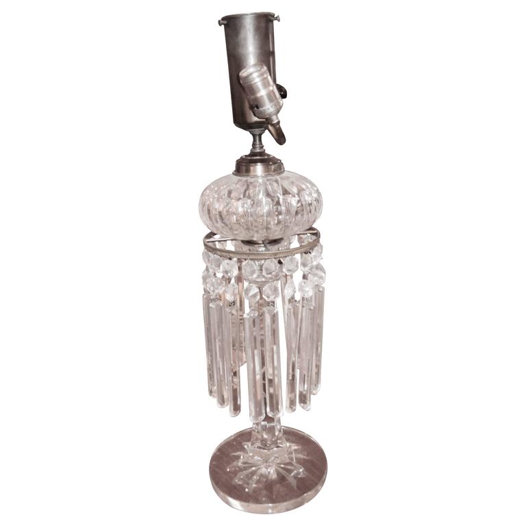 Handsome 19th Century English Cut Crystal Oil Lamp Mounted As Handsome 19th Century English Cut Crystal Oil Lamp Mounted As For