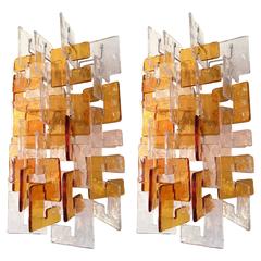 Pair of Sconces by Carlo Nason for Mazzega Murano, 1970s, Italy 1