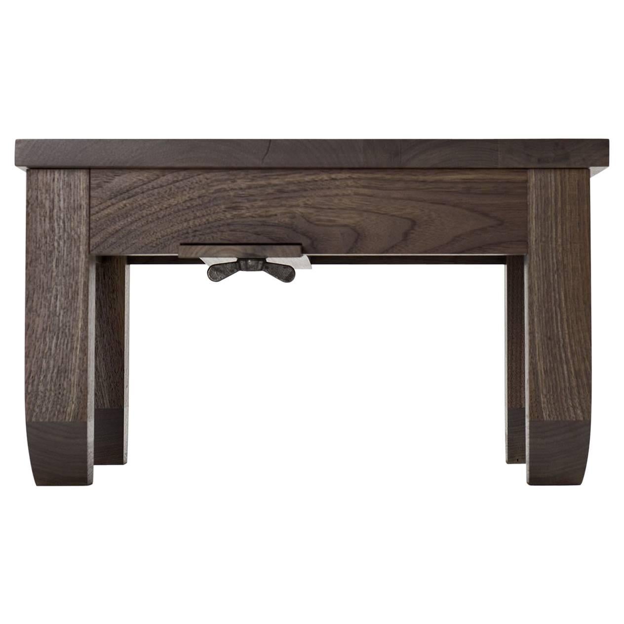 Contemporary Hardwood Walnut Low Prayer Stool Made in Brooklyn in Stock For Sale