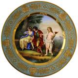 Assiette de présentation en porcelaine de style royal viennois 'Chaque Angelika Kauffmann'