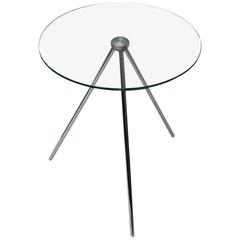 Mid-Century Glass and Chrome Side Table