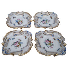 Four Antique Old Paris Hand-Painted Serving Dishes, France, 1850-1880