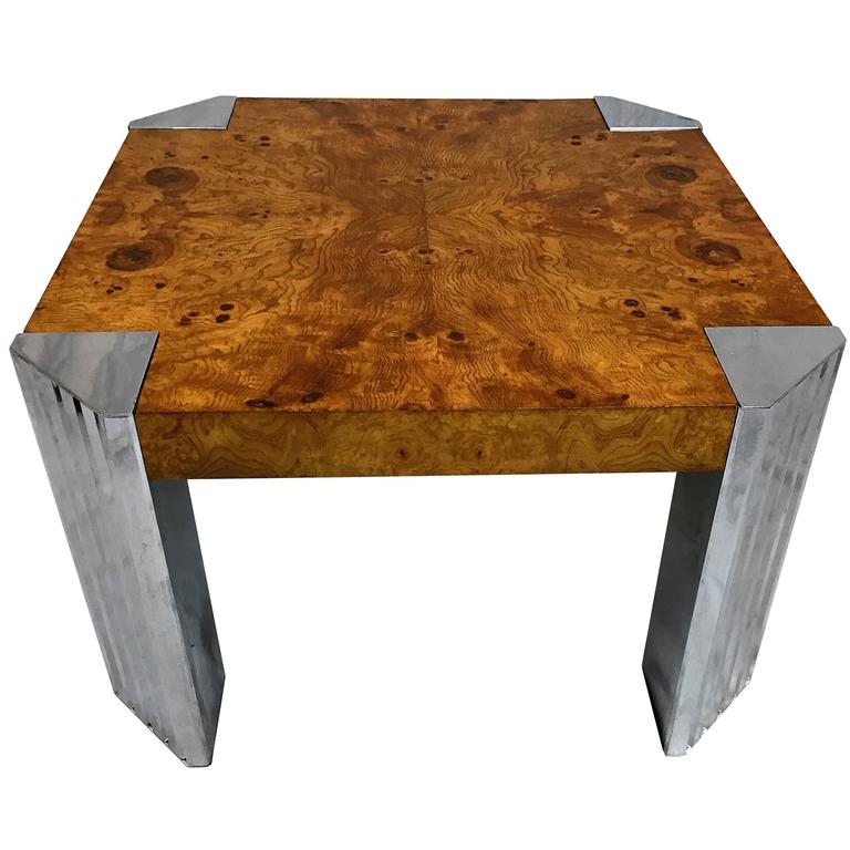 1970s, Pace Collection Olive Ash Burl Wood Side Table For Sale at 1stDibs