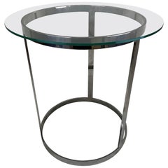 20th Century Milo Baughman Chrome and Glass Occasional Table