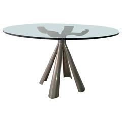 Italian Elegant Centre or Dining Table by Vittorio Introini for Saporiti, Signed 3