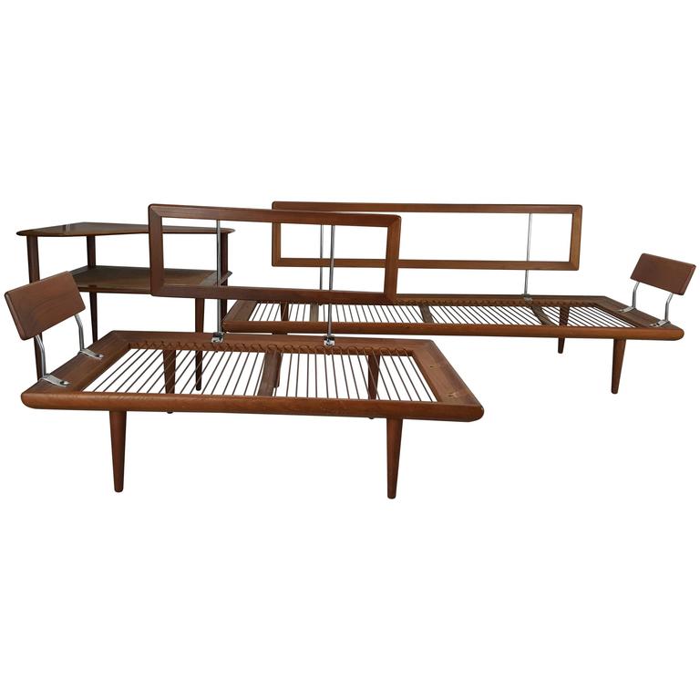 Peter Hvidt and Orla MølgaardNielsen Set of Teak Daybeds and Corner