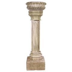 19th Century Marble Pedestal with Shallow Planter 8