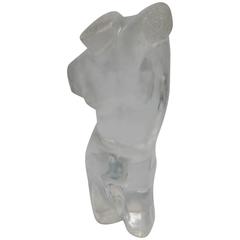 Substantial Signed Modern Lucite Male Torso Sculpture, 1970s 7