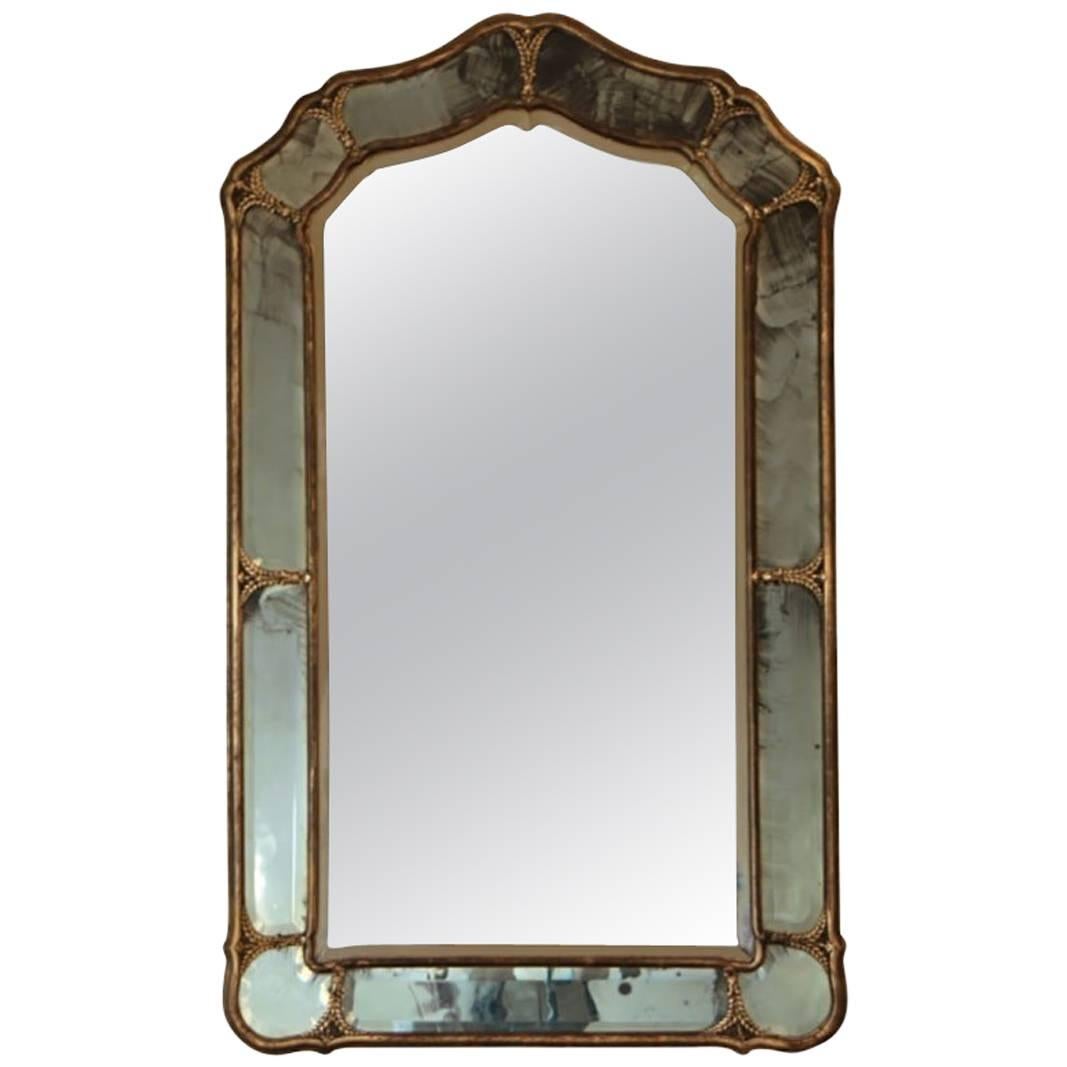 Antique Grey or Blue Venetian Mirror