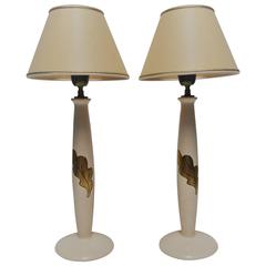 French Ceramic Table Lamps, France, 1980s 9