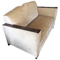 French Art Deco 2 1/2 Seater Moustache Sofa