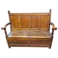 Late 18th Century English “Box Settle” or Long Bench