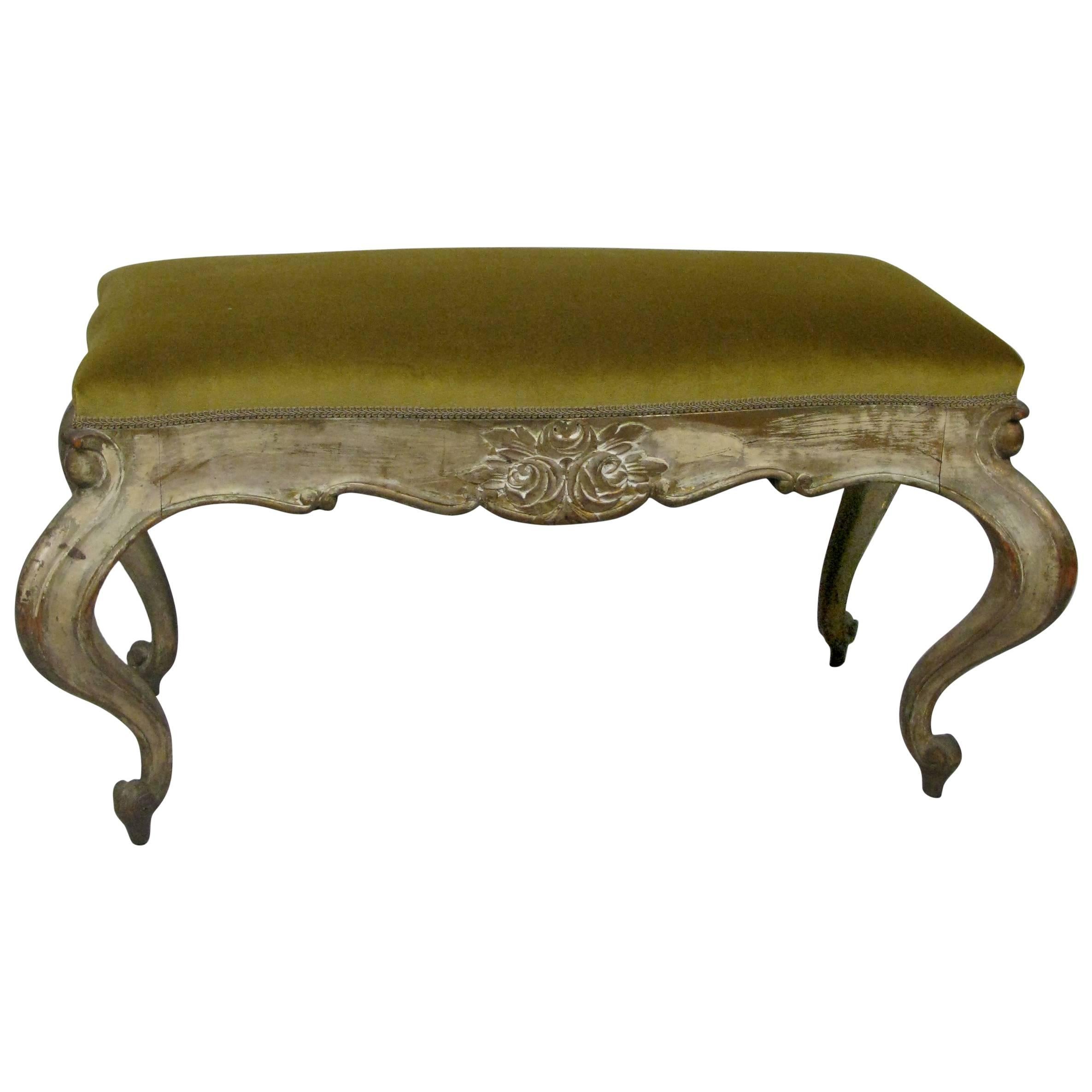 19th Century Italian Venetian Upholstered Bench
