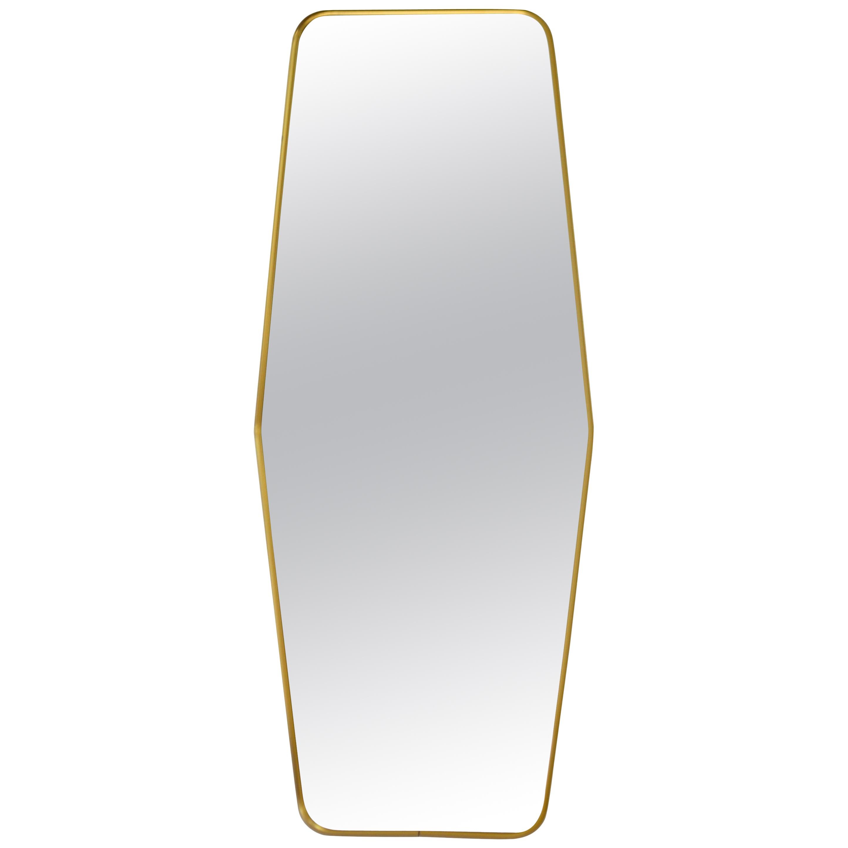 Midcentury Brass Wall Mirror