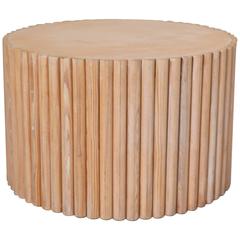 Post-Modern Wooden Drum Form Side Table 2