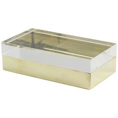 Italian Brass & Lucite Decorative Box in the Manner of Gabriella Crespi 1960s 12