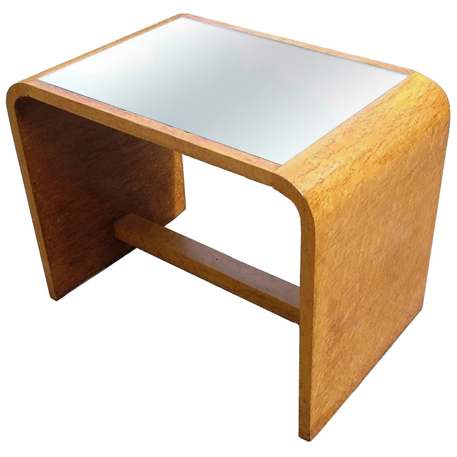 Art Deco Modernist Occasional Table in Birds Eye Maple For Sale
