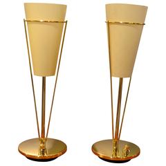 Pair of 1970s Brass Lamps