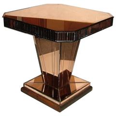 Rare 1930s Art Deco English All Mirror Centre Table 2