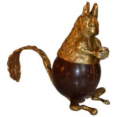 Bronze and Coconut Squirrel Candlestick