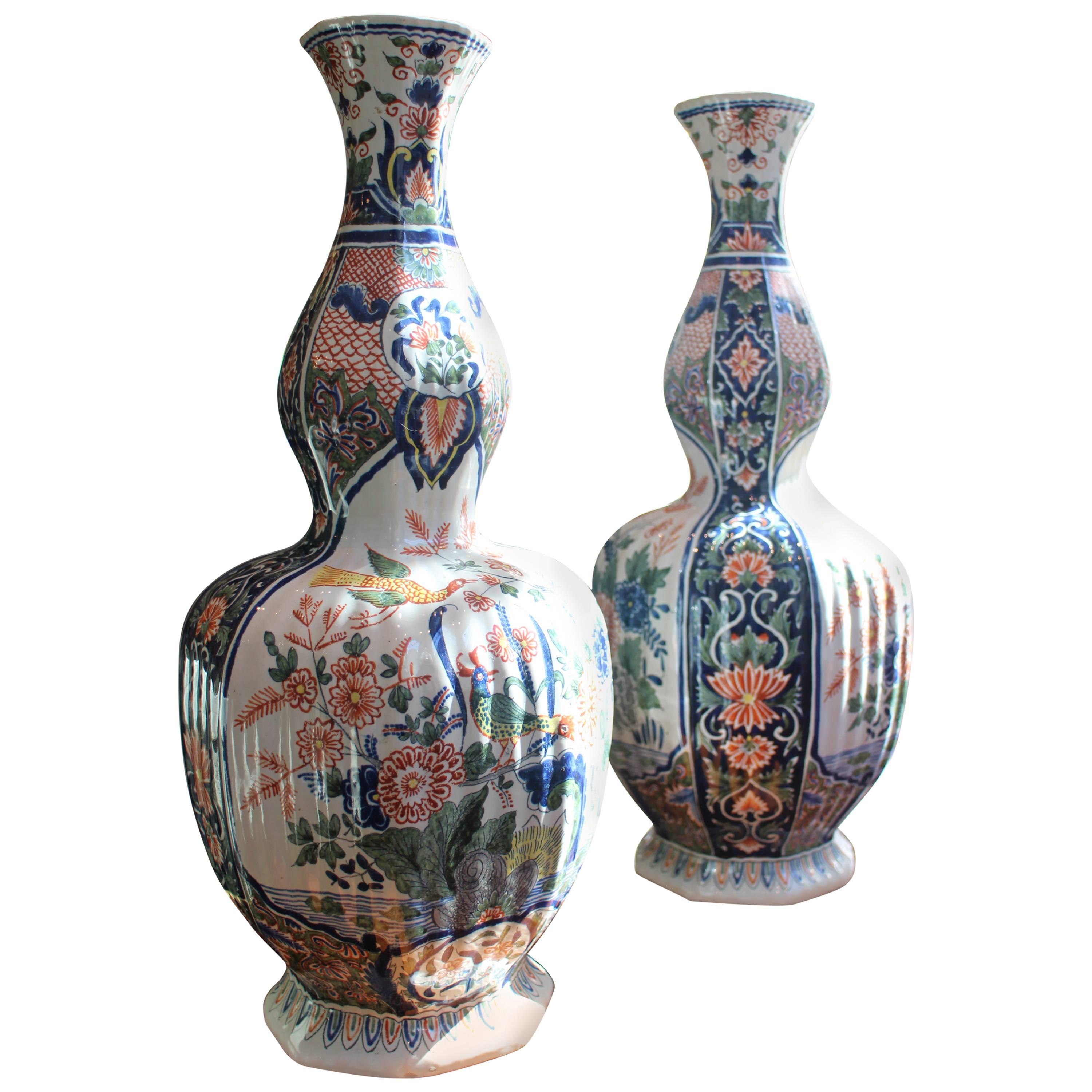 19th Century Pair of Vases France, Rouen For Sale