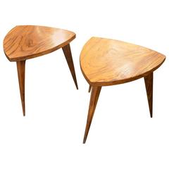 Beautiful Pair of Italian End Tables in Rosewood, circa 1960