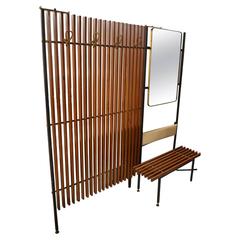 Fantastic Italian Composition of Coat Hanger Bench and Mirror, circa 1960