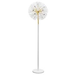 Emil Stejnar Blowball Brass & Crystals Floor Lamp, Rupert Nikoll, Austria, 1950s 7