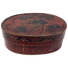 19th Century Small Rose Painted Box