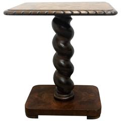 20th Century Art Deco English Walnut Turned Leg End Table or Pedestal 9