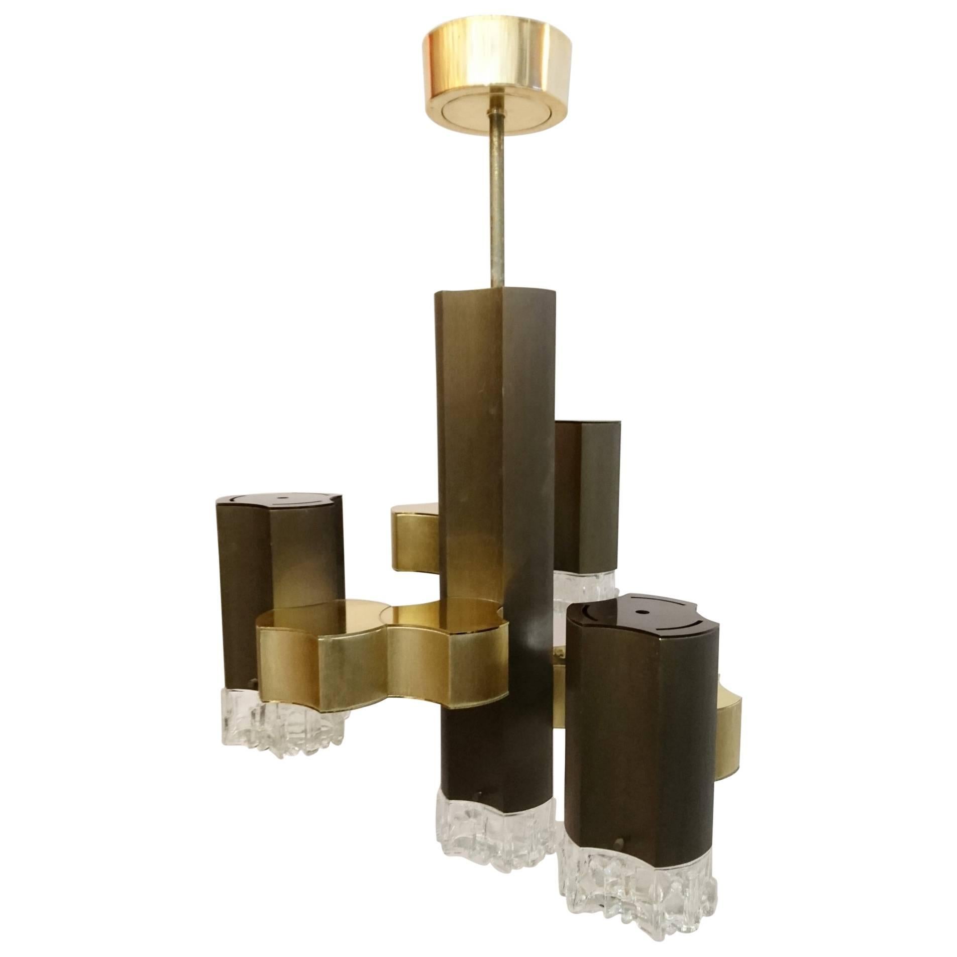 Sciolari Chandelier in Gold and Aluminium